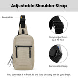 Sherpani Metro, Anti Theft Sling Bag, Sling Backpack, 5L Travel Bag, Shoulder Chest Purse, Crossbody Backpack for Women, Metal Hardware, Travel Gift (Straw Signature)