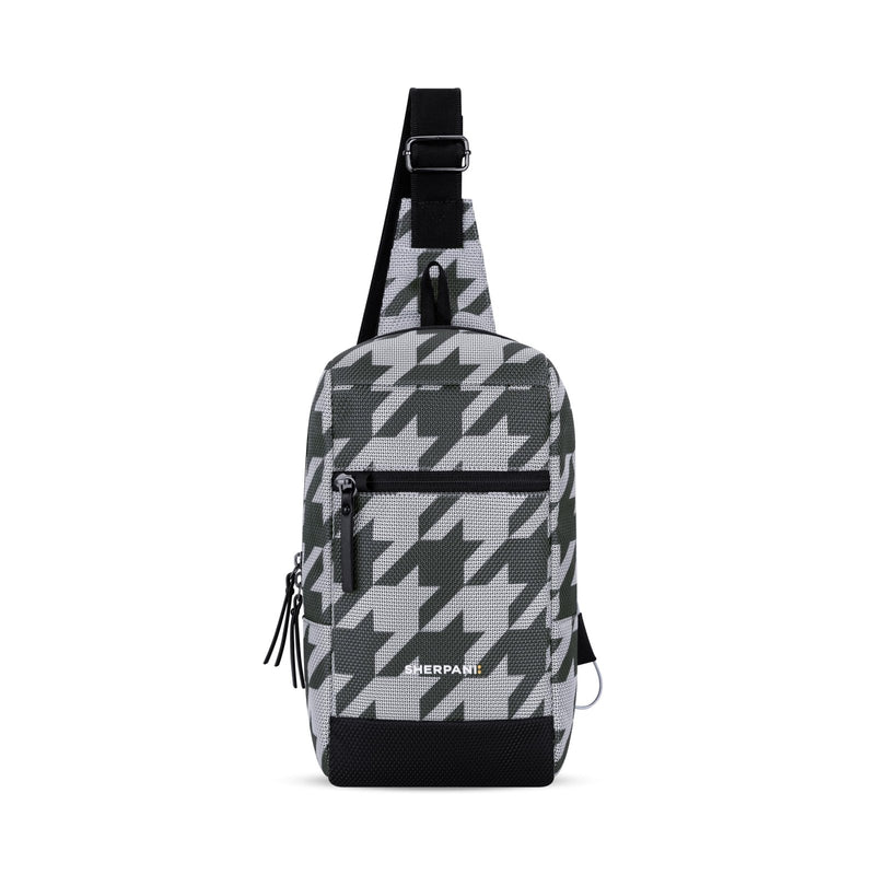 Sherpani Metro, Reversible Anti - Theft Sling Bag, 5L Travel Crossbody Backpack, Chest Purse for Travel, Hiking, or Everyday Pickpocket Protection (Houndstooth)