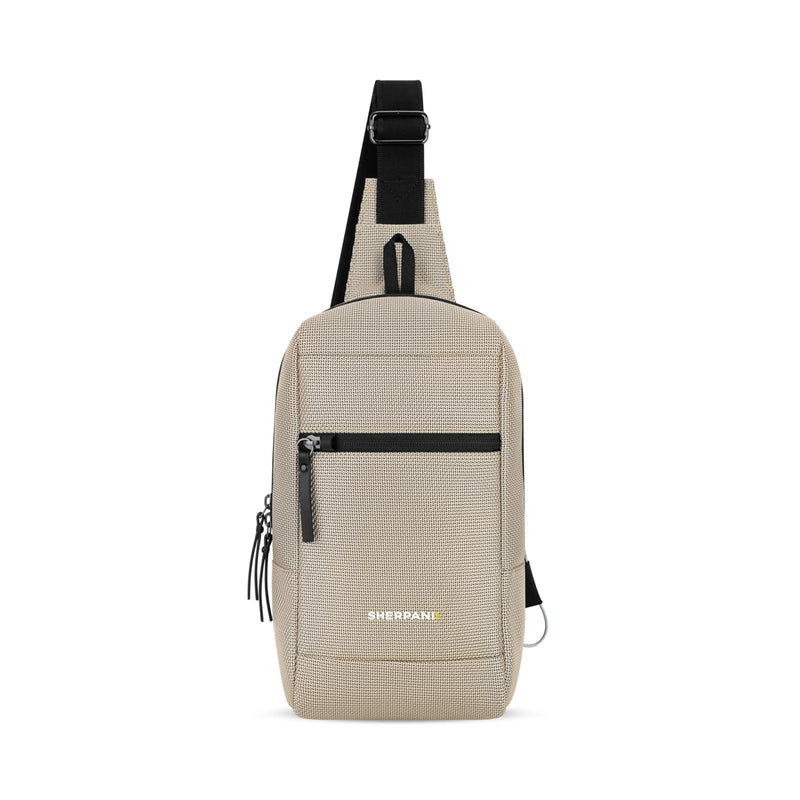 Sherpani Metro, Reversible Anti - Theft Sling Bag, 5L Travel Crossbody Backpack, Chest Purse for Travel, Hiking, or Everyday Pickpocket Protection (Straw)