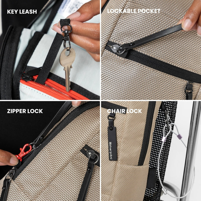 Sherpani Metro, Reversible Anti - Theft Sling Bag, 5L Travel Crossbody Backpack, Chest Purse for Travel, Hiking, or Everyday Pickpocket Protection (Straw)