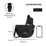 Sherpani Milli, Small Crossbody Purse, Shoulder Bag, Mini Messenger Bag, Crossbody Bags for Men Women, RFID Protection, Unisex Travel Gift, Removable Coin Purse (Raven)