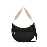 Sherpani Mina, Medium Nylon Crescent Bag, Lightweight Half Moon Crossbody Bags, Fashionable Shoulder Bag, Travel Handbag for Women, RFID Protection, Travel Gift (Con Leche)
