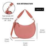 Sherpani Mina, Medium Nylon Crescent Bag, Lightweight Half Moon Crossbody Bags, Fashionable Shoulder Bag, Travel Handbag for Women, RFID Protection, Travel Gift (Desert)