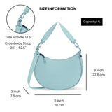 Sherpani Mina, Medium Nylon Crescent Bag, Lightweight Half Moon Crossbody Bags, Fashionable Shoulder Bag, Travel Handbag for Women, RFID Protection, Travel Gift (Surf)