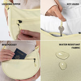 Sherpani Mina, Medium Nylon Crescent Bag, Lightweight Half Moon Crossbody Bags, Fashionable Shoulder Bag, Travel Handbag for Women, RFID Protection, Travel Gift (Surf)