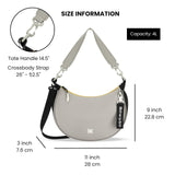 Sherpani Mina, Medium Nylon Crescent Bag, Lightweight Half Moon Crossbody Bags, Fashionable Shoulder Bag, Travel Handbag for Women, RFID Protection, Travel Gift (Wasabi Stone)