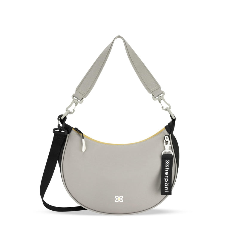 Sherpani Mina, Medium Nylon Crescent Bag, Lightweight Half Moon Crossbody Bags, Fashionable Shoulder Bag, Travel Handbag for Women, RFID Protection, Travel Gift (Wasabi Stone)