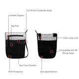 Sherpani Prima, Small Anti Theft Crossbody Bag, Travel Shoulder Bag, Cross Body Bag, Purses for Women (Sterling Lite)