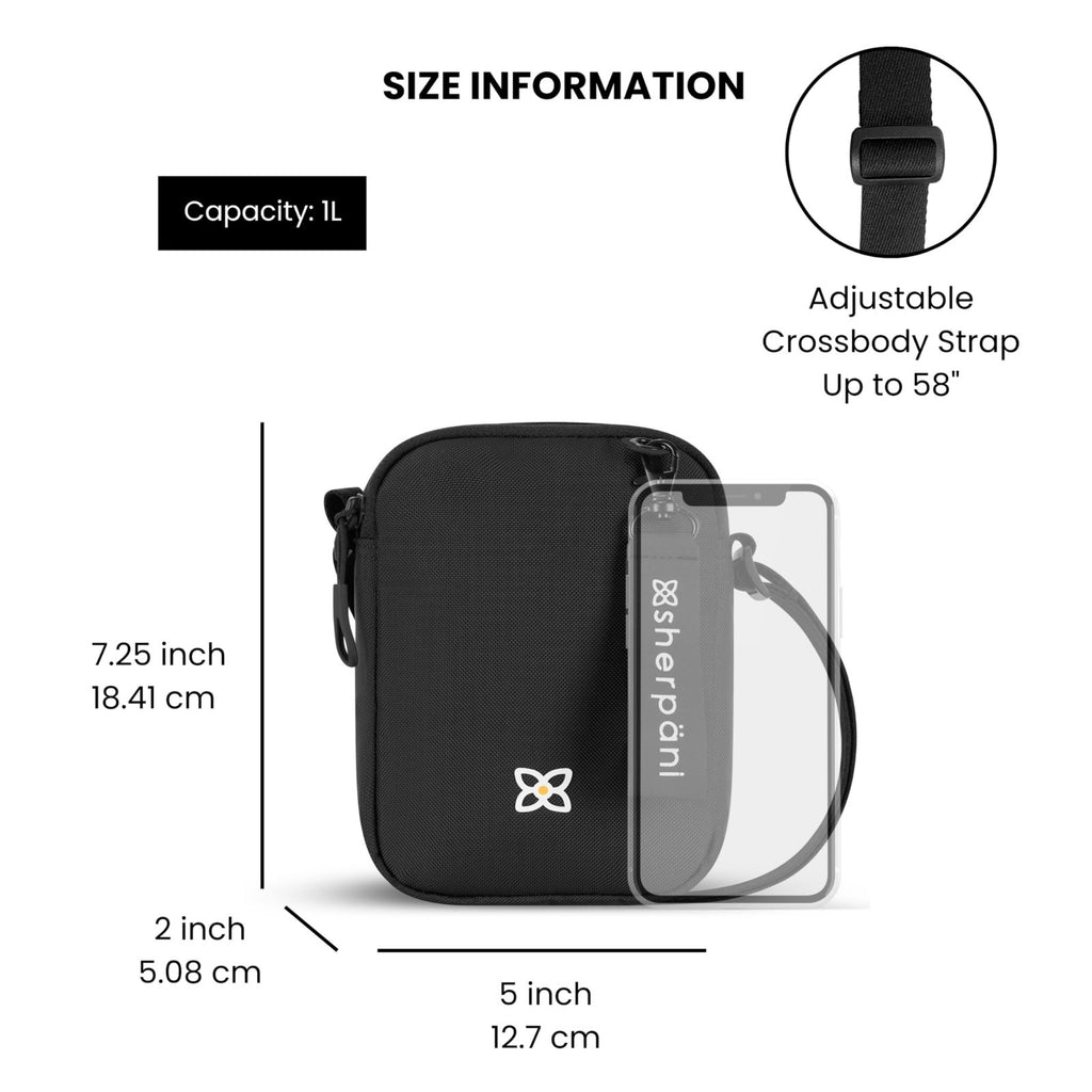 Sherpani Rogue, Mini Crossbody Bag, Lightweight Shoulder Bag, Cross Body Purse, Crossbody Bags for Women, Passport Holder, Travel Gift, RFID Protection (Raven Heritage)