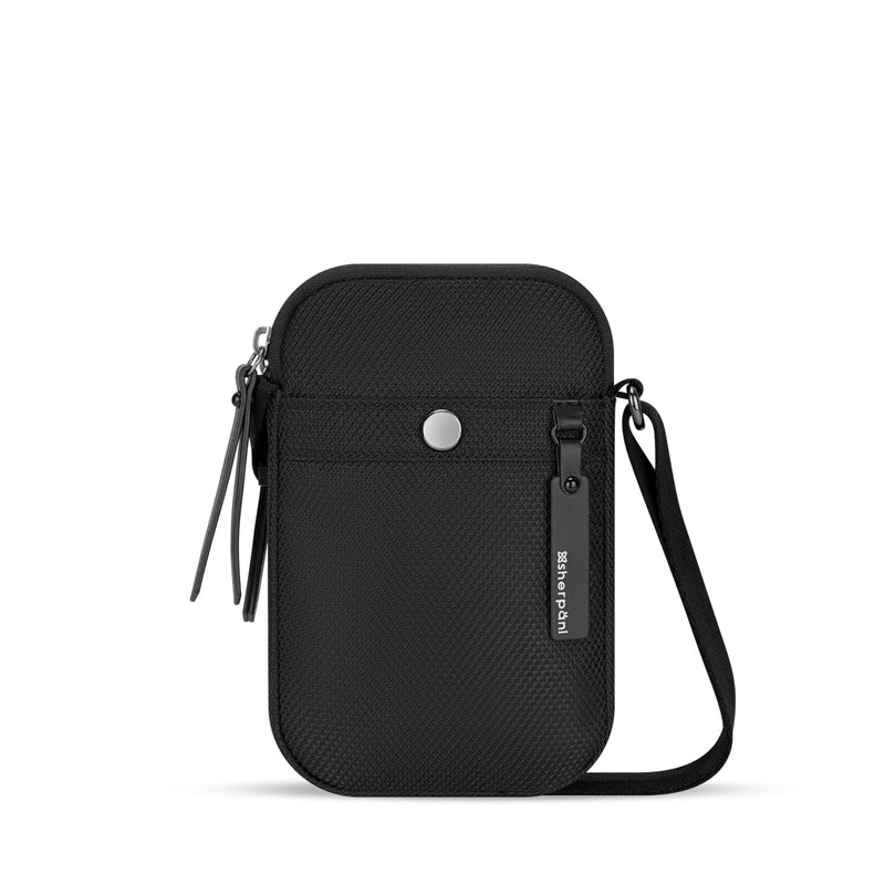 Sherpani Simplicity, Small Anti Theft Crossbody Wallet, Travel Shoulder Bag, Handbags, Purse with Card Holder Organizer for Women, Metal Hardware, Travel Gift (Carbon Signature)