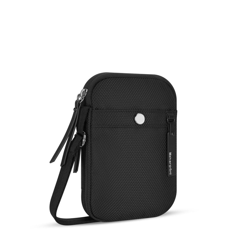 Sherpani Simplicity, Small Anti Theft Crossbody Wallet, Travel Shoulder Bag, Handbags, Purse with Card Holder Organizer for Women, Metal Hardware, Travel Gift (Carbon Signature)