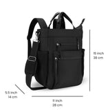 Sherpani Soleil, Anti Theft Convertible Backpack, 3 in 1 Tote Bag, Cross Body Purse, 18L Travel Backpack, Travel Gifts for Women, RFID Protection, Metal Hardware Fits 13” Laptop (Carbon Signature)
