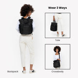 Sherpani Soleil, Anti Theft Convertible Backpack, 3 in 1 Tote Bag, Cross Body Purse, 18L Travel Backpack, Travel Gifts for Women, RFID Protection, Metal Hardware Fits 13” Laptop (Carbon Signature)