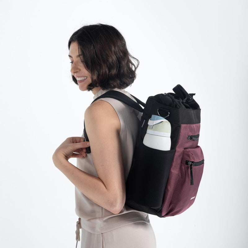 Sherpani Soleil, Anti Theft Convertible Backpack, 3 in 1 Tote, Crossbody Purse, 18L Travel Bag, RFID Protection, Fits 13” Laptop (Smoky Orchid)