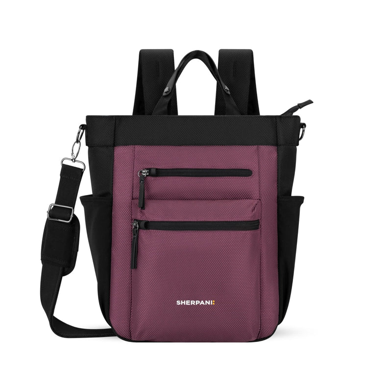 Sherpani Soleil, Anti Theft Convertible Backpack, 3 in 1 Tote, Crossbody Purse, 18L Travel Bag, RFID Protection, Fits 13” Laptop (Smoky Orchid)
