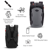 Sherpani Switch, 15L Lightweight Travel Hiking Backpack, Hydration Backpack, Backpack Purse for Women, Daypack for Women, Fits 13 Inch Laptop (Stone)