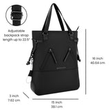 Sherpani Tempest, Anti Theft Convertible Backpack Tote, 14L Travel Backpack, Travel Gifts for Women, Handbags, RFID Protection, Metal Hardware, Fits 15” Laptop (No Sleeve) (Carbon Pro)