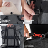 Sherpani Tempest, Anti Theft Convertible Backpack Tote, 14L Travel Backpack, Travel Gifts for Women, Handbags, RFID Protection, Metal Hardware, Fits 15” Laptop (No Sleeve) (Granite)