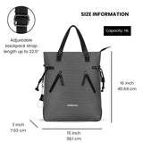 Sherpani Tempest, Anti Theft Convertible Backpack Tote, 14L Travel Backpack, Travel Gifts for Women, Handbags, RFID Protection, Metal Hardware, Fits 15” Laptop (No Sleeve) (Granite)