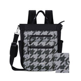 Sherpani Travel Combo – Soleil Anti Theft Convertible Backpack, Crossbody, Tote with Vienna RFID Blocking Passport Holder (Houndstooth)