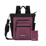 Sherpani Travel Combo – Soleil Anti Theft Convertible Backpack, Crossbody, Tote with Vienna RFID Blocking Passport Holder (Smoky Orchid)