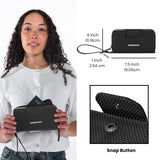 Sherpani Tulum AT, Nylon Large Zip Around Wallet, Wristlet, Purse with Card Holder Organizer for Men Women, Unisex Travel Gift (Carbon)