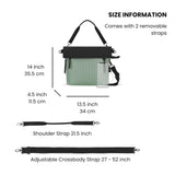 Sherpani Vale, Anti Theft Versatile Crossbody Bag, Fashion Tote Bag, Travel Shoulder Bag, Designer Handbag for Women with Metal Hardware, Travel Gift (Aloe Mist Signature)