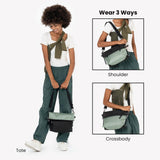 Sherpani Vale, Anti Theft Versatile Crossbody Bag, Fashion Tote Bag, Travel Shoulder Bag, Designer Handbag for Women with Metal Hardware, Travel Gift (Aloe Mist Signature)