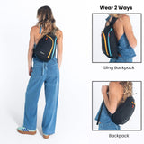 Sherpani Wayfarer, Small Convertible Sling Backpack, 8L Travel Bag, Shoulder Sling Purse, Travel Gifts for Women, RFID Protection (Chromatic)