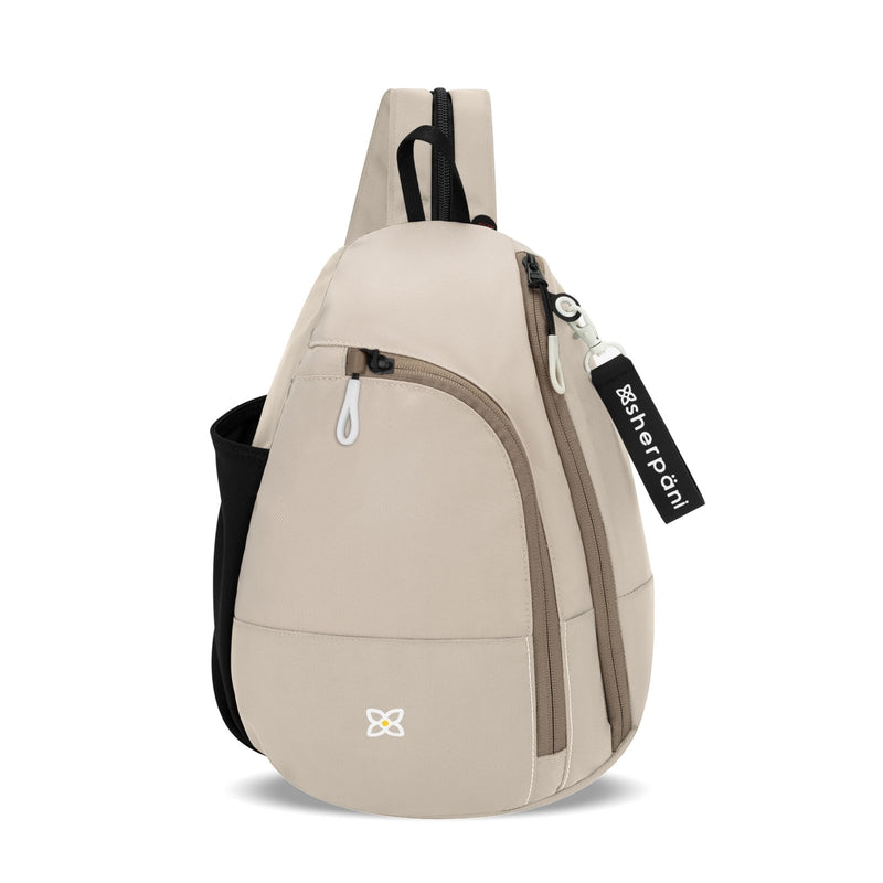 Sherpani Wayfarer, Small Convertible Sling Backpack, 8L Travel Bag, Shoulder Sling Purse, Travel Gifts for Women, RFID Protection (Con Leche)
