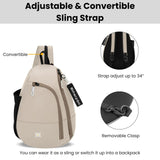 Sherpani Wayfarer, Small Convertible Sling Backpack, 8L Travel Bag, Shoulder Sling Purse, Travel Gifts for Women, RFID Protection (Con Leche)