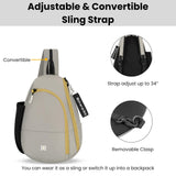 Sherpani Wayfarer, Small Convertible Sling Backpack, 8L Travel Bag, Shoulder Sling Purse, Travel Gifts for Women, RFID Protection (Wasabi Stone)