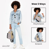 Sherpani Wayfarer, Small Convertible Sling Backpack, 8L Travel Bag, Shoulder Sling Purse, Travel Gifts for Women, RFID Protection (Wasabi Stone)