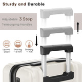 SHOWKOO Luggage Sets 3 Piece 100% PC Ultra Tough Hardside Expandable Suitcases Sets with TSA Lock Double Spinner Wheels (20in/24in/28in, White