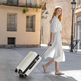 SHOWKOO Luggage Sets 3 Piece 100% PC Ultra Tough Hardside Expandable Suitcases Sets with TSA Lock Double Spinner Wheels (20in/24in/28in, White