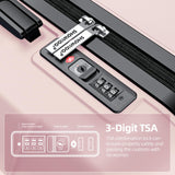 SHOWKOO Luggage Sets 3 Piece Expandable 100% PC Durable Hardshell Suitcase with Wheels TSA Lock Lightweight Luggage Pink