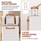 SHOWKOO Luggage Sets 3 Piece Hardside Expandable Suitcase with Double Spinner Wheels Tsa Lock, (Beige White, 5 piece set)