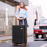 SHOWKOO Luggage Sets 3 Piece Hardside Expandable Suitcase with Double Spinner Wheels Tsa Lock, (Black, 5 piece set)
