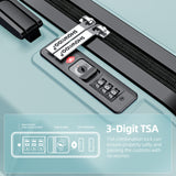 SHOWKOO Luggage Sets with Bags Expandable 100% PC Durable Suitcase Double Wheels TSA Lock 5pcs Mint Green