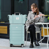 SHOWKOO Luggage Sets with Bags Expandable 100% PC Durable Suitcase Double Wheels TSA Lock 5pcs Mint Green