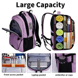 SHRRADOO Anti Theft Laptop Backpack Travel Backpacks with Combination Lock for Women Men High School College Backpack Computer Bag Fits 17 Inch Laptop,Purple
