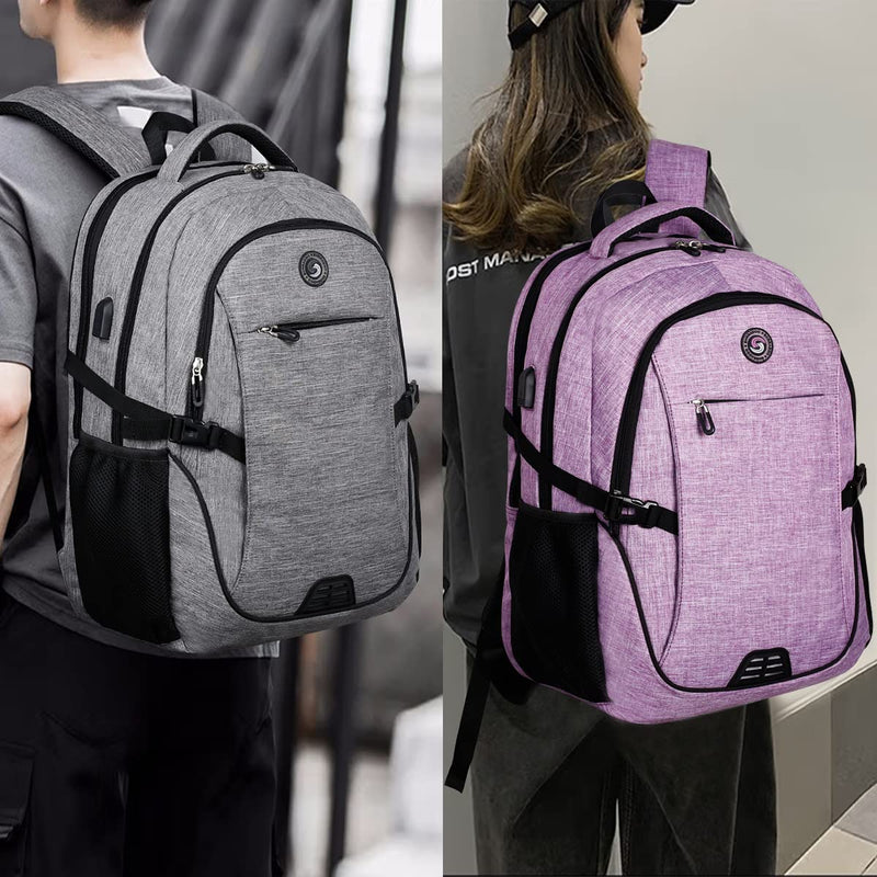 SHRRADOO Anti Theft Laptop Backpack Travel Backpacks with Combination Lock for Women Men High School College Backpack Computer Bag Fits 17 Inch Laptop,Purple