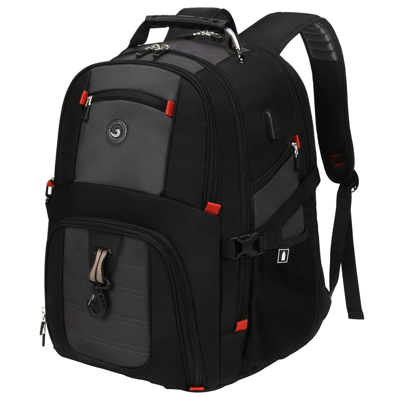 SHRRADOO Extra Large 50L Travel Laptop Backpack with combination lock, College High School Backpack Airline Approved Business Work Bag Fits 17 Inch Computer for Men Women