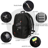 SHRRADOO Extra Large 50L Travel Laptop Backpack with combination lock, College High School Backpack Airline Approved Business Work Bag Fits 17 Inch Computer for Men Women