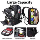SHRRADOO Extra Large 50L Travel Laptop Backpack with combination lock, College High School Backpack Airline Approved Business Work Bag Fits 17 Inch Computer for Men Women