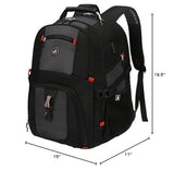 SHRRADOO Extra Large 50L Travel Laptop Backpack with combination lock, College High School Backpack Airline Approved Business Work Bag Fits 17 Inch Computer for Men Women