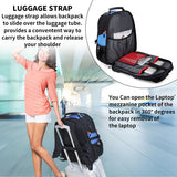 SHRRADOO Extra Large 50L Travel Laptop Backpack with combination lock, College High School Backpack Airline Approved Business Work Bag Fits 17 Inch Computer for Men Women
