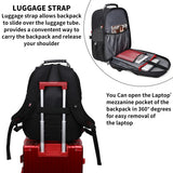 SHRRADOO Extra Large 50L Travel Laptop Backpack with combination lock, College High School Backpack Airline Approved Business Work Bag Fits 17 Inch Computer for Men Women