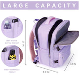 SHRRADOO Travel Laptops Backpack for Women Men, Casual Work Bag 17inch High School College Backpack Airline Approved Backpack for Hiking Business (Light Purple)