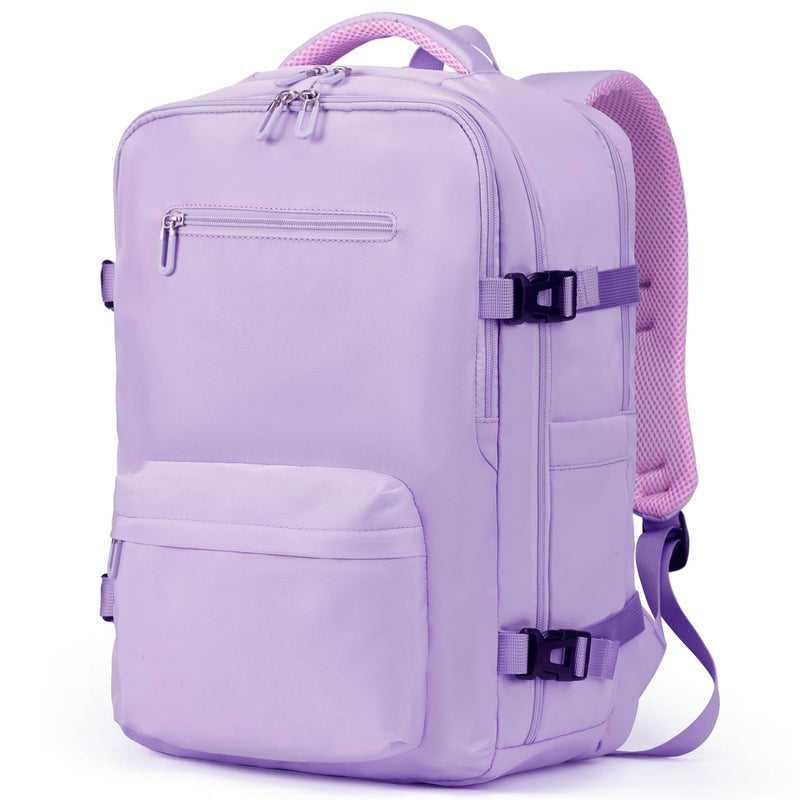 SHRRADOO Travel Laptops Backpack for Women Men, Casual Work Bag 17inch High School College Backpack Airline Approved Backpack for Hiking Business (Light Purple)